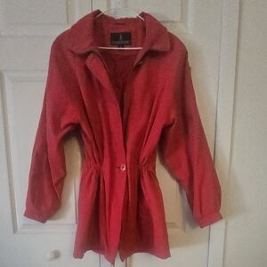 London Fog Vibrant Red Trench Coat